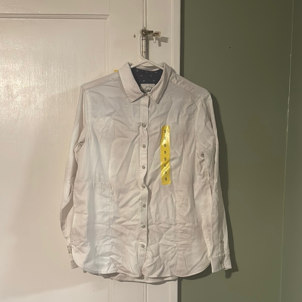 Women's Jachs Girlfriend Super Soft Feel Light Flannel Shirt White Size Small